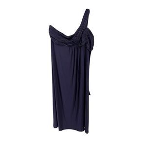Davids Bridal Bridesmaid Dress Eggplant Purple One Shoulder Maxi Womens Size 26